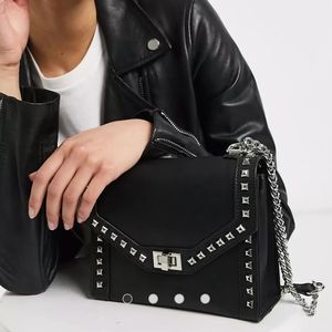 Steve Madden cross body bag with studding detail black